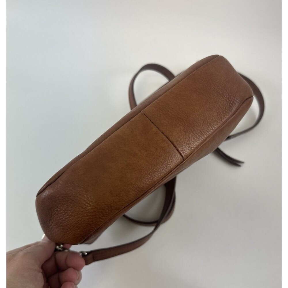 Fossil Sydney Mini Crossbody Bag Purse Smooth Tan Leather Zip Around Adjustable - Picture 6 of 16